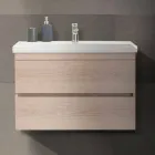 Përbërja e pezulluar e mobiljeve për banjë në Melamine Oak - Becky Viadurini