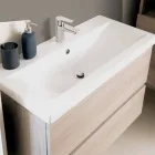 Përbërja e pezulluar e mobiljeve për banjë në Melamine Oak - Becky Viadurini