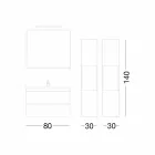 Përbërja e pezulluar e mobiljeve për banjë në Melamine Oak - Becky Viadurini