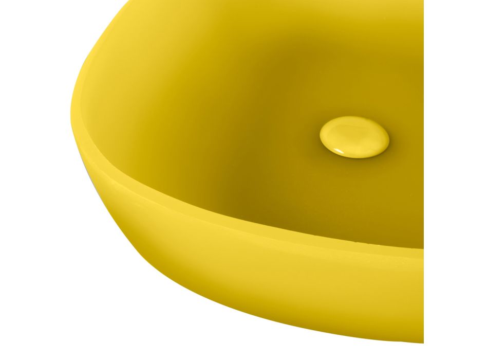 Kompozicioni i mobiljeve të banjës së verdhë me aksesorë me ngjyra - Sylviane Viadurini