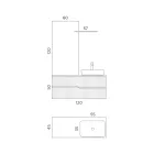 Kompozim banjoje e bardhë me pasqyrë dhe raft Prodhuar në Itali - Ares Viadurini