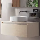 Kompozimi i banjës i kompletuar me lavaman, pasqyrë dhe bazament Made in Italy - Dream Viadurini