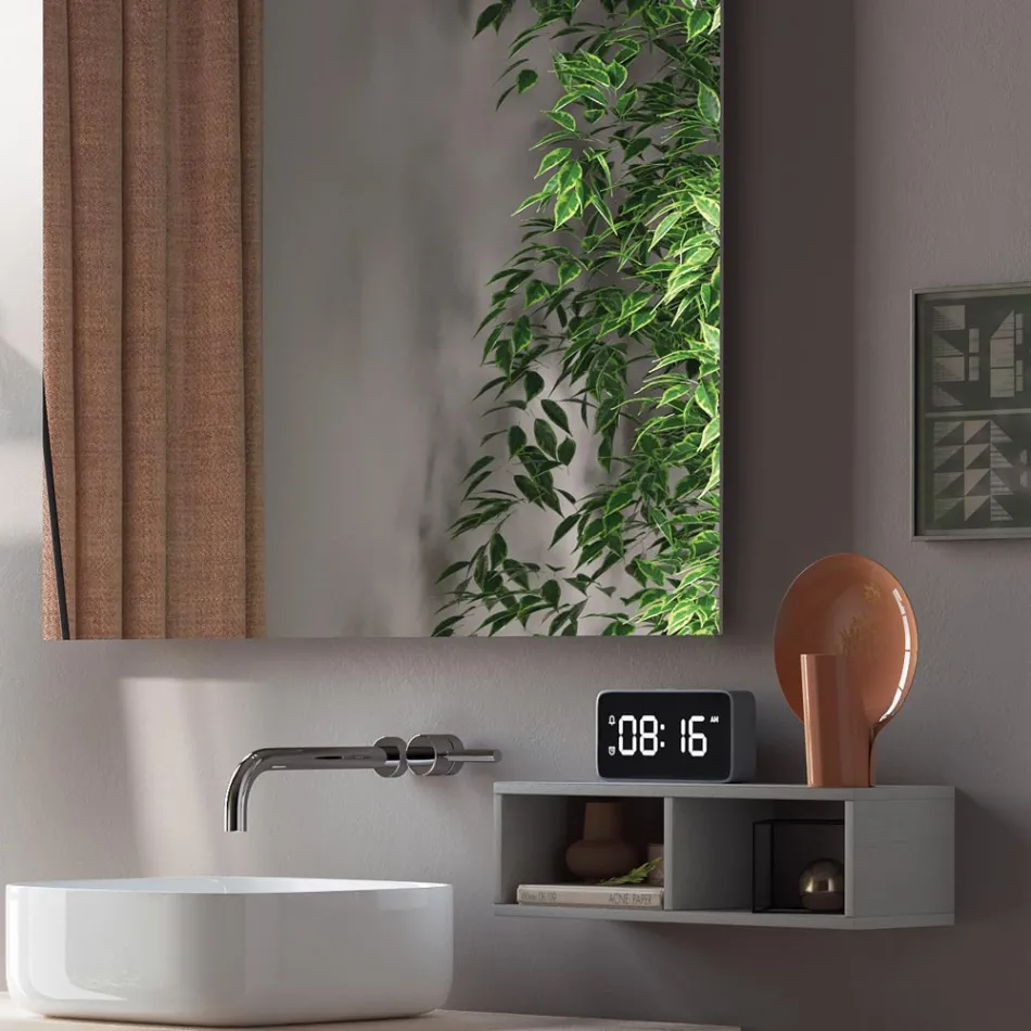 Kompozimi i banjës i kompletuar me lavaman, pasqyrë dhe bazament Made in Italy - Dream Viadurini