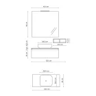 Kompozimi i banjës i kompletuar me lavaman, pasqyrë dhe bazament Made in Italy - Dream Viadurini