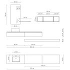 Përbërja e banjës e kompletuar me pasqyrë, lavaman qeramike Prodhuar në Itali - Palom Viadurini