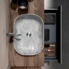 Kompozim Banjo me 1 Sirtar, 2 Rafte Lisi, Lavaman dhe Pasqyrë - Titan Viadurini