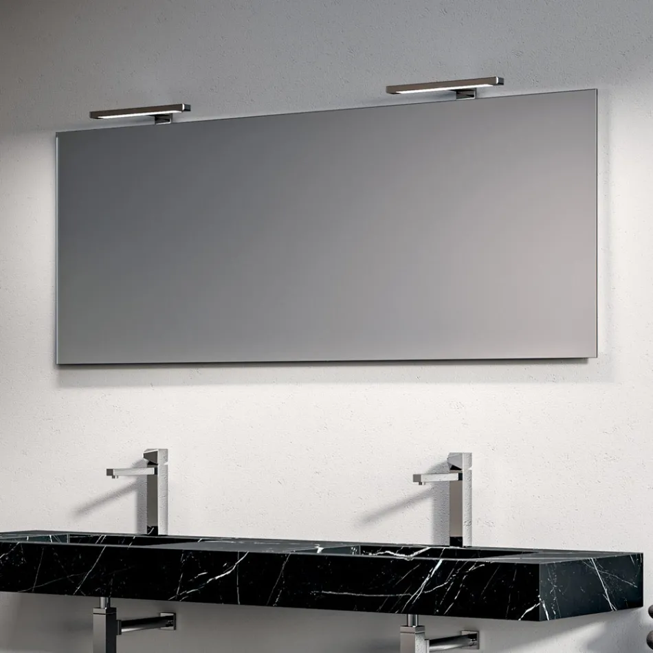 Kompozim Banjoje me 1 Sirtar të Bardhë, Pasqyrë dhe Raft Marquina HPL - Velaria Viadurini