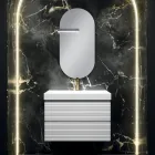 Kompozim Banjoje me 2 Sirtarë të Bardhë Mat, Lavaman dhe Pasqyrë - Elios Viadurini