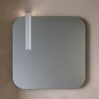 Kompozim Banjo me 2 Sirtarë Lisi, Lavaman Qeramik dhe Pasqyrë - Titan Viadurini