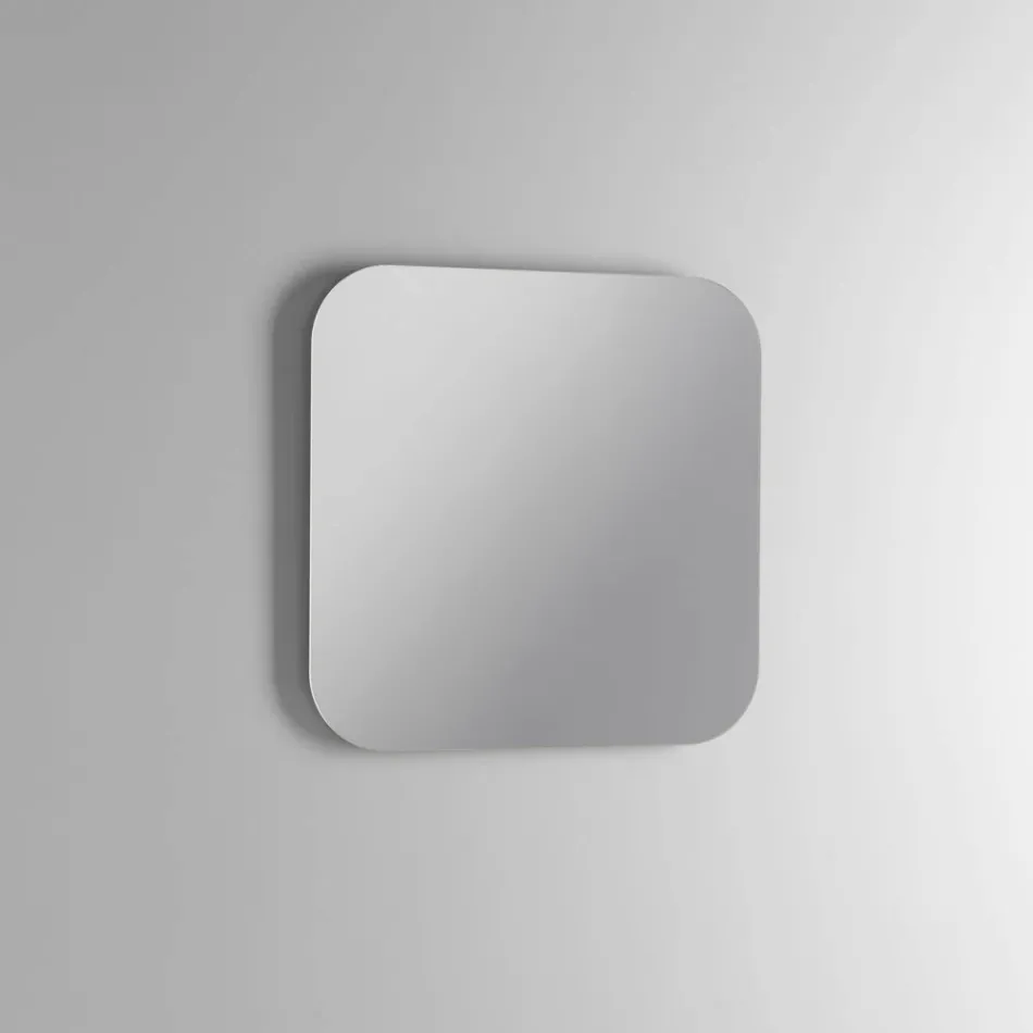 Kompozim Banjo me 2 Sirtarë Lisi, Lavaman Qeramik dhe Pasqyrë - Titan Viadurini