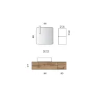 Kompozim Banjo me 2 Sirtarë Lisi, Lavaman Qeramik dhe Pasqyrë - Titan Viadurini