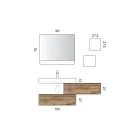 Kompozim Banjo me 2 Sirtarë, Lavaman të Bardhë, Pasqyrë dhe Dollap Muri - Elios Viadurini