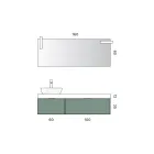 Kompozim Banjo me 2 Sirtarë, Lavaman Qeramik Calacatta dhe Pasqyrë - Orione Viadurini