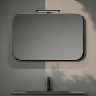 Kompozim Banjo me 2 Sirtarë, Lavaman Qelqi Gri dhe Pasqyrë - Elios Viadurini