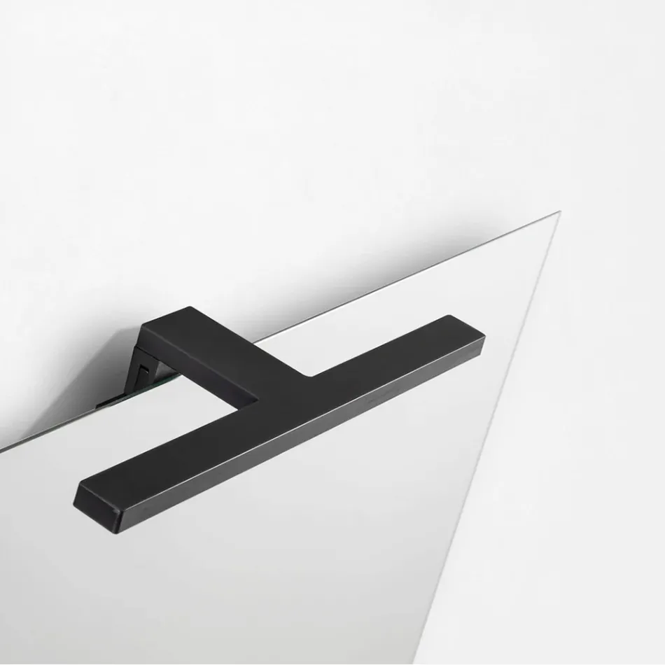 Kompozim Banjo me 2 Sirtarë, Lavaman Qelqi Gri dhe Pasqyrë - Elios Viadurini