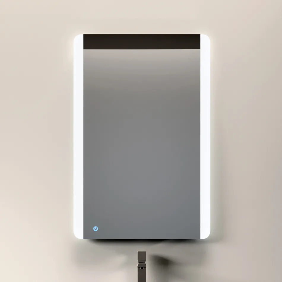 Kompozim Banjoje me 3 Sirtarë Mat Dove Gri, Pasqyrë dhe Lavaman - Velaria Viadurini