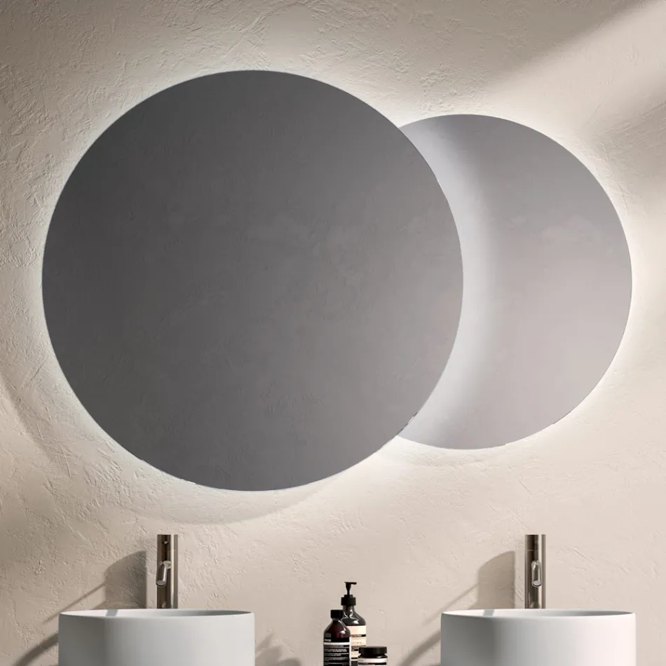 Kompozim Banjoje me 4 Sirtarë në Ngjyrë Lisi Rio, Pasqyrë dhe Lavaman - Velaria Viadurini