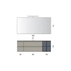 Kompozim Banjoje me 4 Sirtarë, Lavaman, Pasqyrë dhe Rafte të Hapura - Elios Viadurini