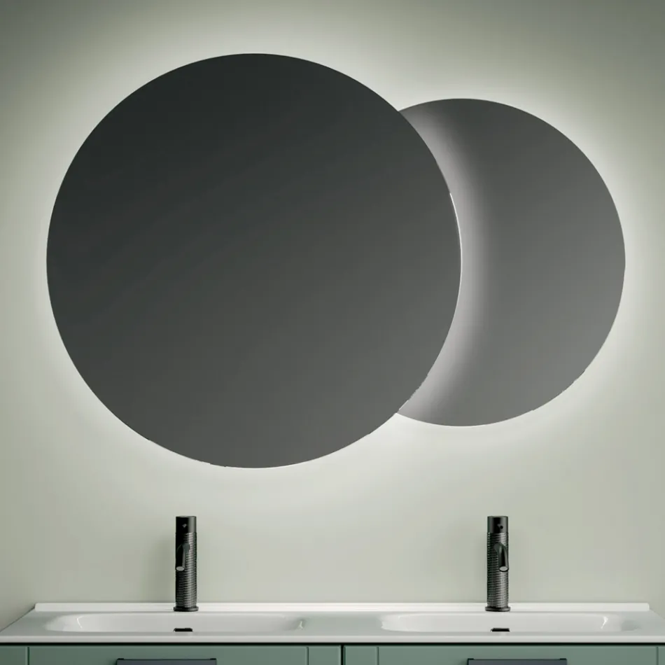 Kompozim Banjoje me 4 Sirtarë, Pasqyrë dhe Lavamanë Ngjyrë Jeshile - Magnolia Viadurini