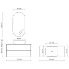 Kompozim banjoje me bazë guri Havana, pasqyrë dhe lavaman Prodhuar në Itali - Kilo Viadurini
