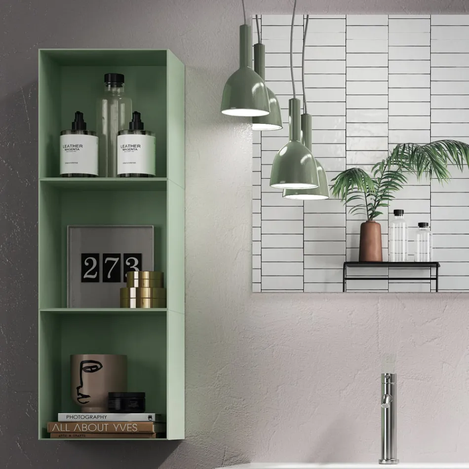 Kompozim banjoje me bazë lisi mjalti, lavaman dhe pasqyrë Prodhuar në Itali - Kile Viadurini