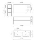 Kompozim banjoje me bazë lisi mjalti, lavaman dhe pasqyrë Prodhuar në Itali - Kile Viadurini