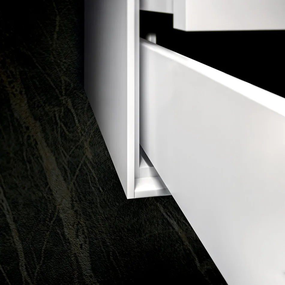 Kompozim banjoje me bazë, pasqyrë dhe lavaman me rrëshirë Prodhuar në Itali - Kilo Viadurini