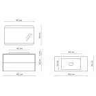 Kompozim banjoje me bazë, pasqyrë dhe lavaman me rrëshirë Prodhuar në Itali - Kilo Viadurini