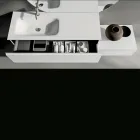 Kompozim Banjo me Sirtarë, Lavaman Qeramik dhe Pasqyrë LED - Elios Viadurini