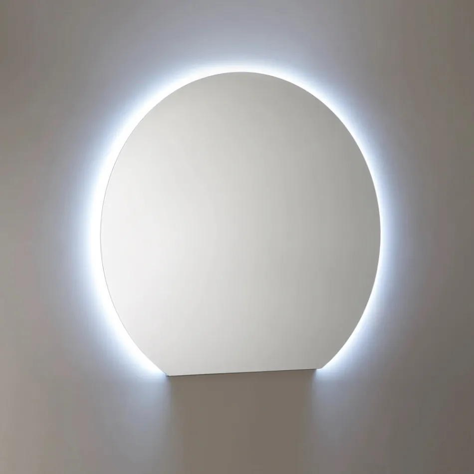 Kompozim Banjo me Sirtarë, Lavaman Qeramik dhe Pasqyrë LED - Elios Viadurini