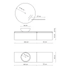 Kompozim banjoje me lavaman, baze te varur dhe pasqyre Made in Italy - Dream Viadurini