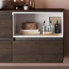 Kompozim banjoje me lavaman qeramike dhe pasqyre Made in Italy - Dream Viadurini