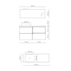 Kompozim banjoje me lavaman qeramike dhe pasqyre Made in Italy - Dream Viadurini