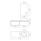 Kompozim banjoje me pasqyrë me llambë të integruar, lavaman dhe bazë - Dream Viadurini