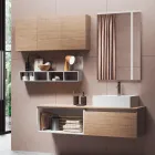 Kompozim banjoje me pasqyrë me llambë të integruar, lavaman dhe bazë - Dream Viadurini