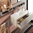 Kompozim banjoje me pasqyrë dhe llambë, bazë kundër gërvishtjeve Made in Italy - Dream Viadurini