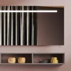 Kompozim banjoje me pasqyrë dhe llambë, bazë kundër gërvishtjeve Made in Italy - Dream Viadurini