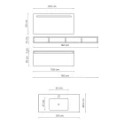 Kompozim banjoje me pasqyrë dhe llambë, bazë kundër gërvishtjeve Made in Italy - Dream Viadurini