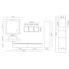 Kompozim banjoje me pasqyrë dhe lavaman qeramike Prodhuar në Itali - Palom Viadurini