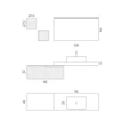 Kompozim banjoje me pasqyrë dhe njësi muri metalik Prodhuar në Itali - Efesto Viadurini