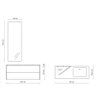 Përbërja e banjës me pasqyrë rrotulluese 180° Bazë dhe lavaman Prodhuar në Itali - Kilo Viadurini