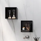 Kompozim banjoje me pasqyre, lavaman rezine dhe baze Made in Italy - Palom Viadurini