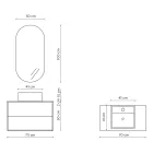 Kompozim banjoje me pasqyre ovale, baze dhe lavaman Prodhuar ne Itali - Kile Viadurini