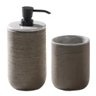 Kompozimi i banjës me dizajn gri të kompletuar me aksesorë të emaluar - Georges Viadurini