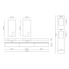 Kompozim banjoje dopio me pasqyrë drejtkëndëshe dhe lavaman Prodhuar në Itali - Palom Viadurini