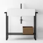 Përbërja e banjës Lavaman qeramike dhe bazament çeliku Prodhuar në Itali - Quadro Viadurini