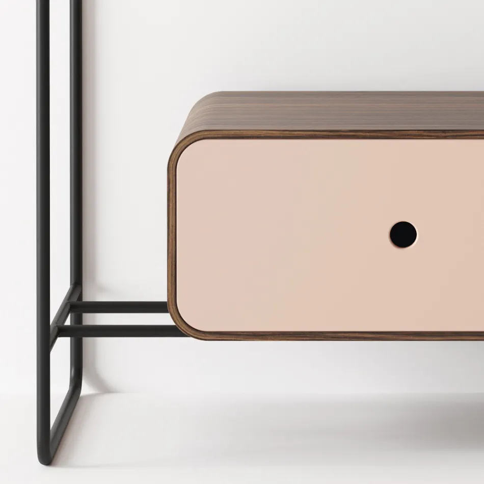 Lavaman me përbërje banjoje në qeramikë dhe pasqyrë Prodhuar në Itali - Chantal Viadurini