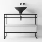 Lavaman me përbërje banjoje në qeramikë dhe pasqyrë Prodhuar në Itali - Hoscar Viadurini