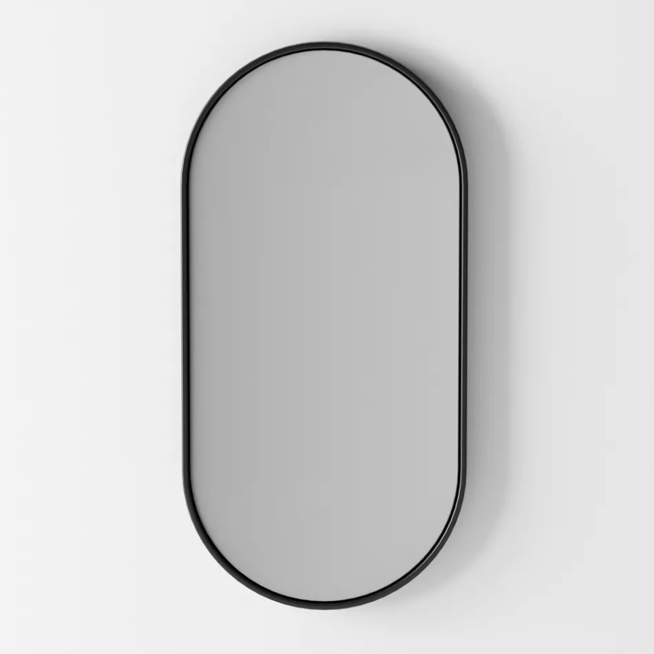 Lavaman me përbërje banjoje në qeramikë dhe pasqyrë Prodhuar në Itali - Hoscar Viadurini