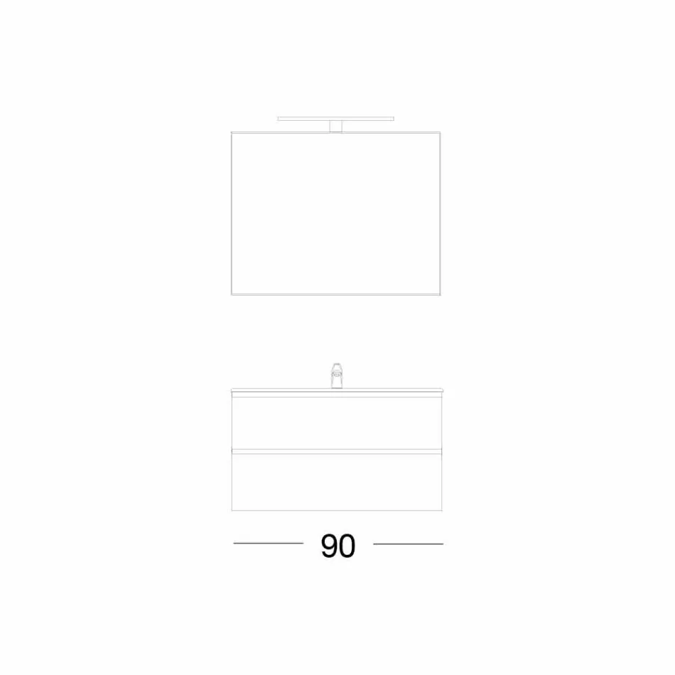 Përbërja Banja e Pezulluar në Mdf Lacquered Made in Italy - Becky Viadurini